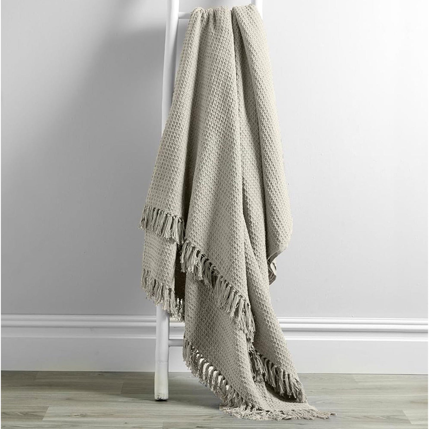 OLIVIA ROCCO Cotton Throw Super Soft Lightweight Eco Friendly Recycled Cotton For Sofa Bed Chair Calming Colours Home Decor