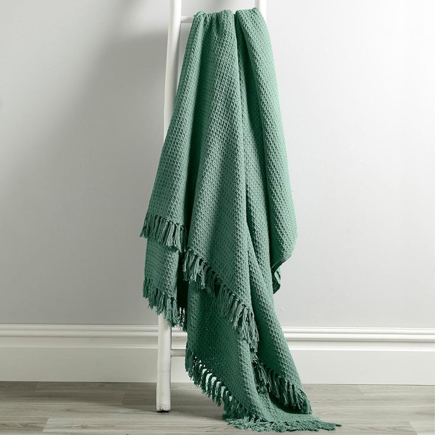 OLIVIA ROCCO Cotton Throw Super Soft Lightweight Eco Friendly Recycled Cotton For Sofa Bed Chair Calming Colours Home Decor