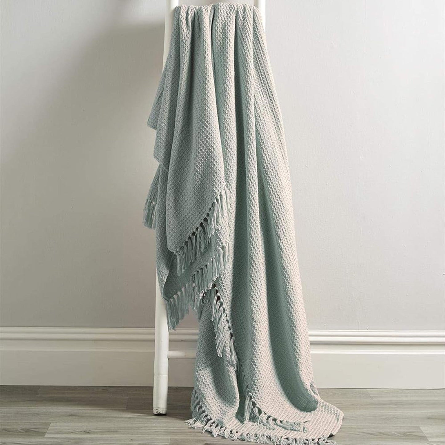 OLIVIA ROCCO Cotton Throw Super Soft Lightweight Eco Friendly Recycled Cotton For Sofa Bed Chair Calming Colours Home Decor