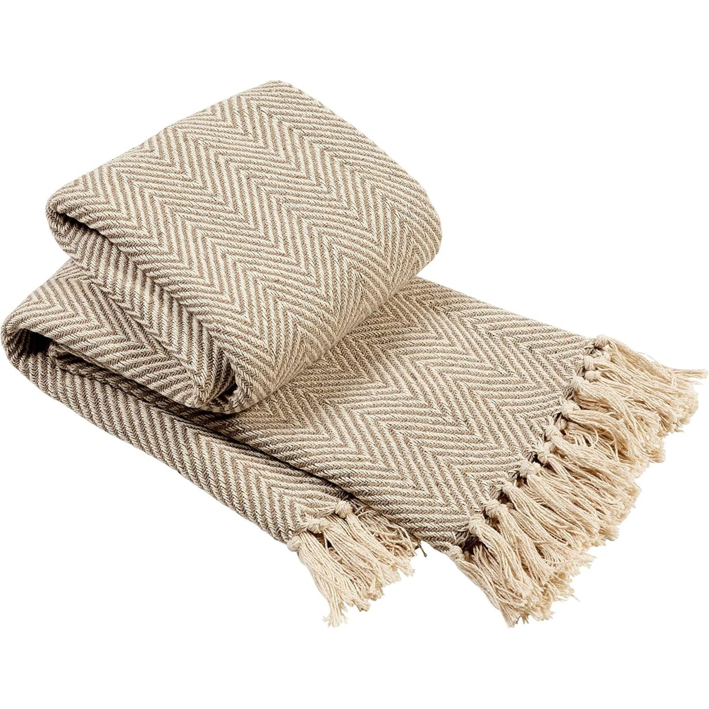 OLIVIA ROCCO Cotton Throw Super Soft Lightweight Eco Friendly Recycled Cotton For Sofa Bed Chair Calming Colours Home Decor