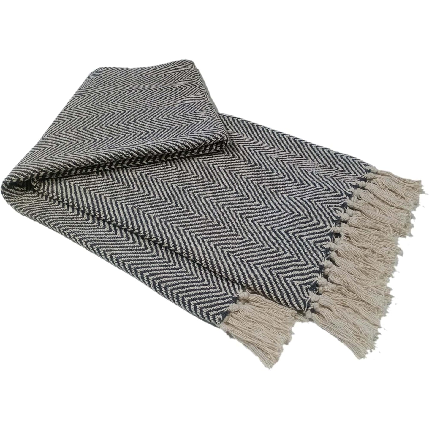 OLIVIA ROCCO Cotton Throw Super Soft Lightweight Eco Friendly Recycled Cotton For Sofa Bed Chair Calming Colours Home Decor