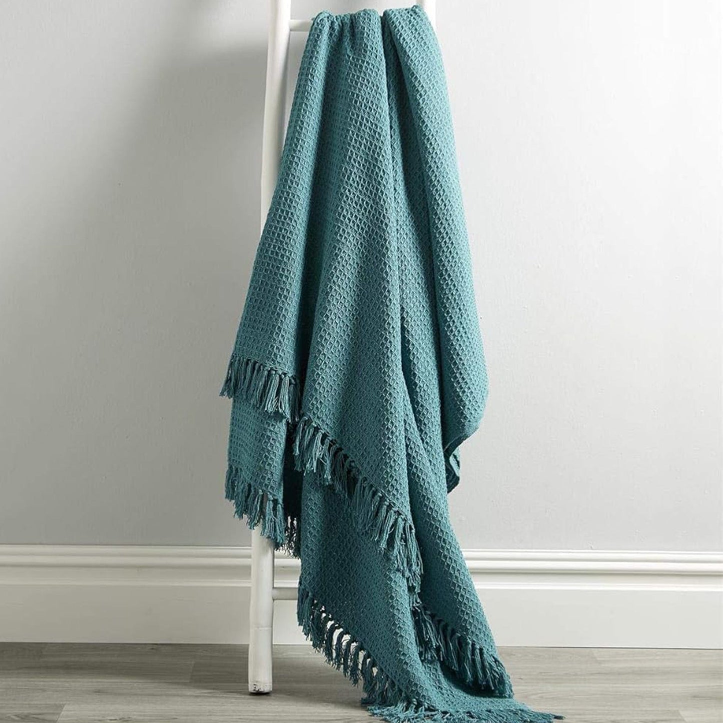 OLIVIA ROCCO Cotton Throw Super Soft Lightweight Eco Friendly Recycled Cotton For Sofa Bed Chair Calming Colours Home Decor