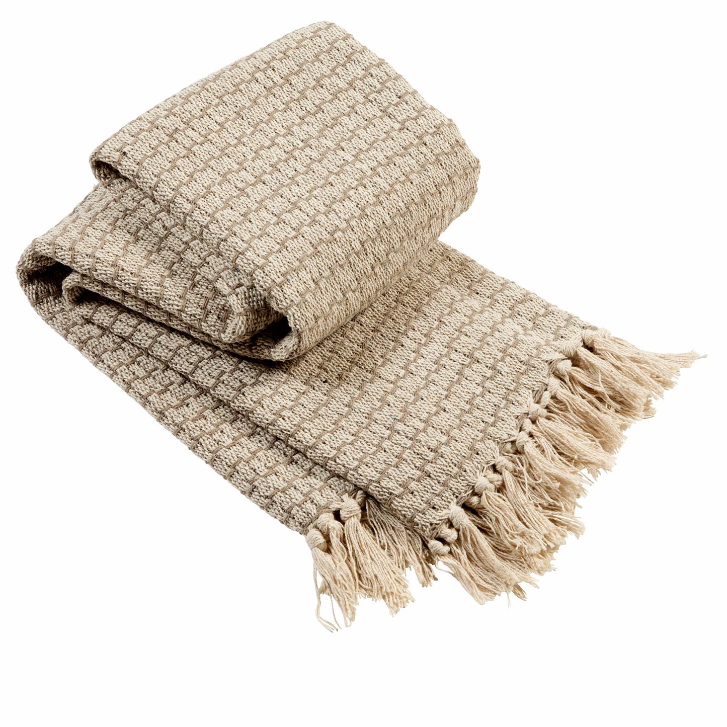 OLIVIA ROCCO Cotton Throw Super Soft Lightweight Eco Friendly Recycled Cotton For Sofa Bed Chair Calming Colours Home Decor