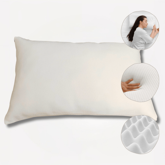 OLIVIA ROCCO Memory Foam Pillow Medium With Luxury Premium Fibre Filling Orthopaedic Support For Neck And Back Pain Relief