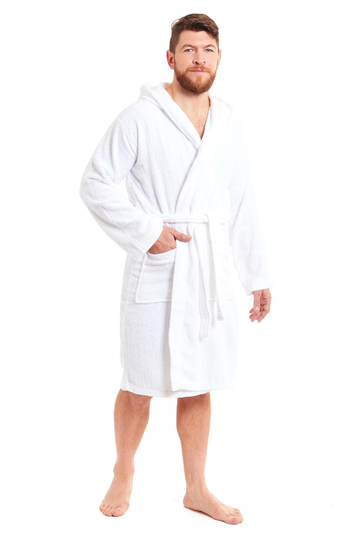 OLIVIA ROCCO Mens Luxury Bamboo Cotton Hooded Towelling Robe Ultra Soft For Home Gym And Spa Multiple Sizes And Colours Available