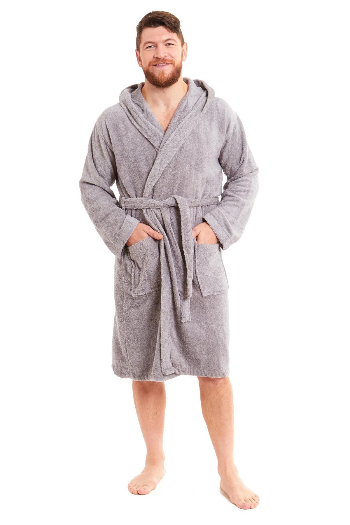 OLIVIA ROCCO Mens Luxury Bamboo Cotton Hooded Towelling Robe Ultra Soft For Home Gym And Spa Multiple Sizes And Colours Available