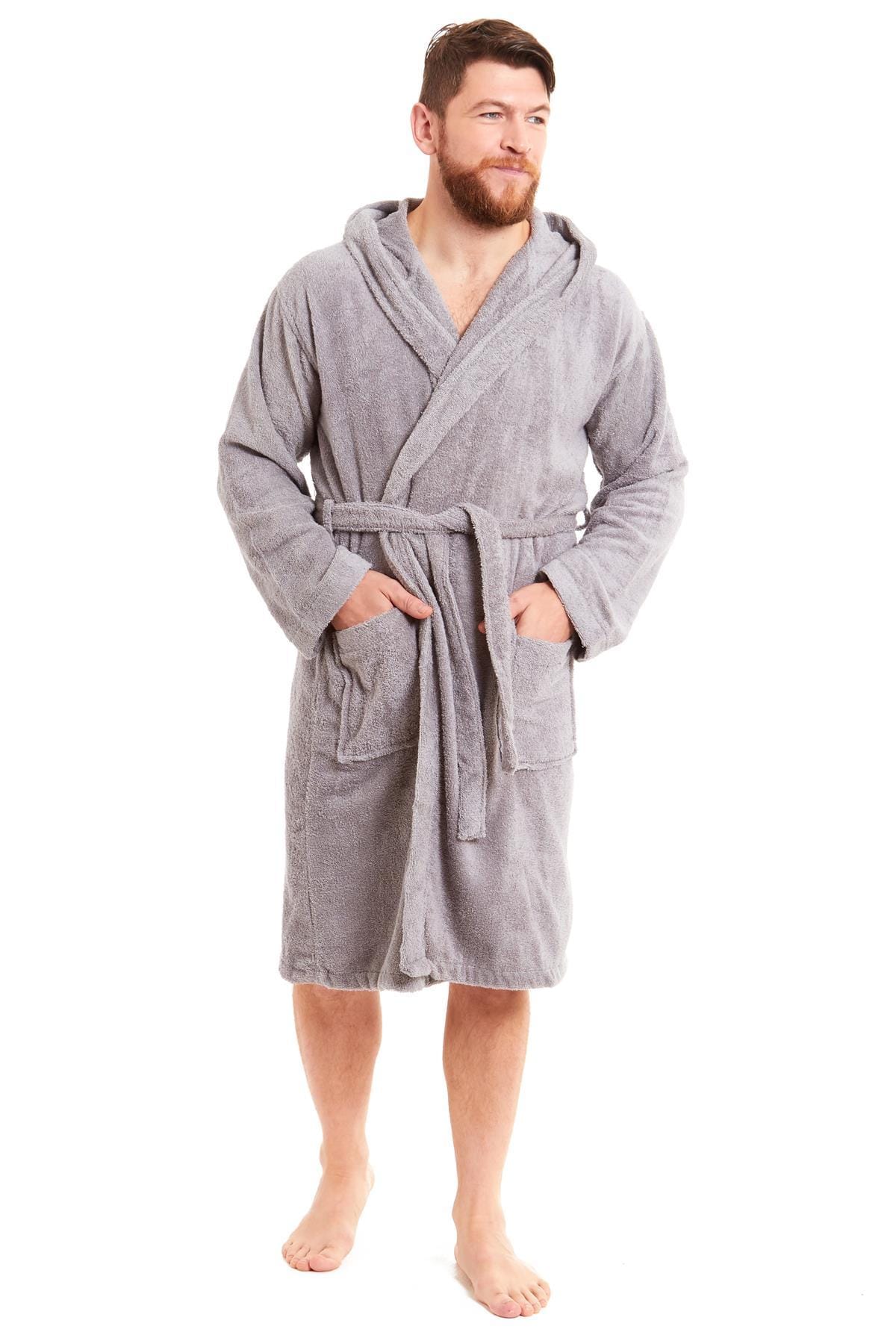 OLIVIA ROCCO Mens Luxury Bamboo Cotton Hooded Towelling Robe Ultra Soft For Home Gym And Spa Multiple Sizes And Colours Available