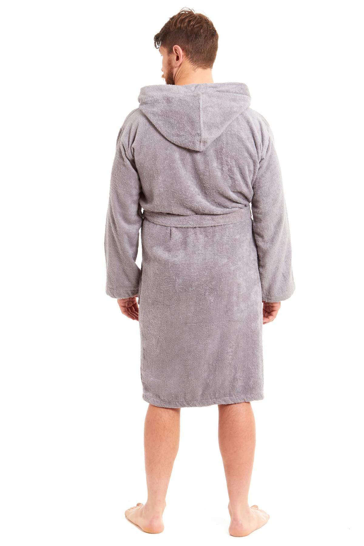 OLIVIA ROCCO Mens Luxury Bamboo Cotton Hooded Towelling Robe Ultra Soft For Home Gym And Spa Multiple Sizes And Colours Available