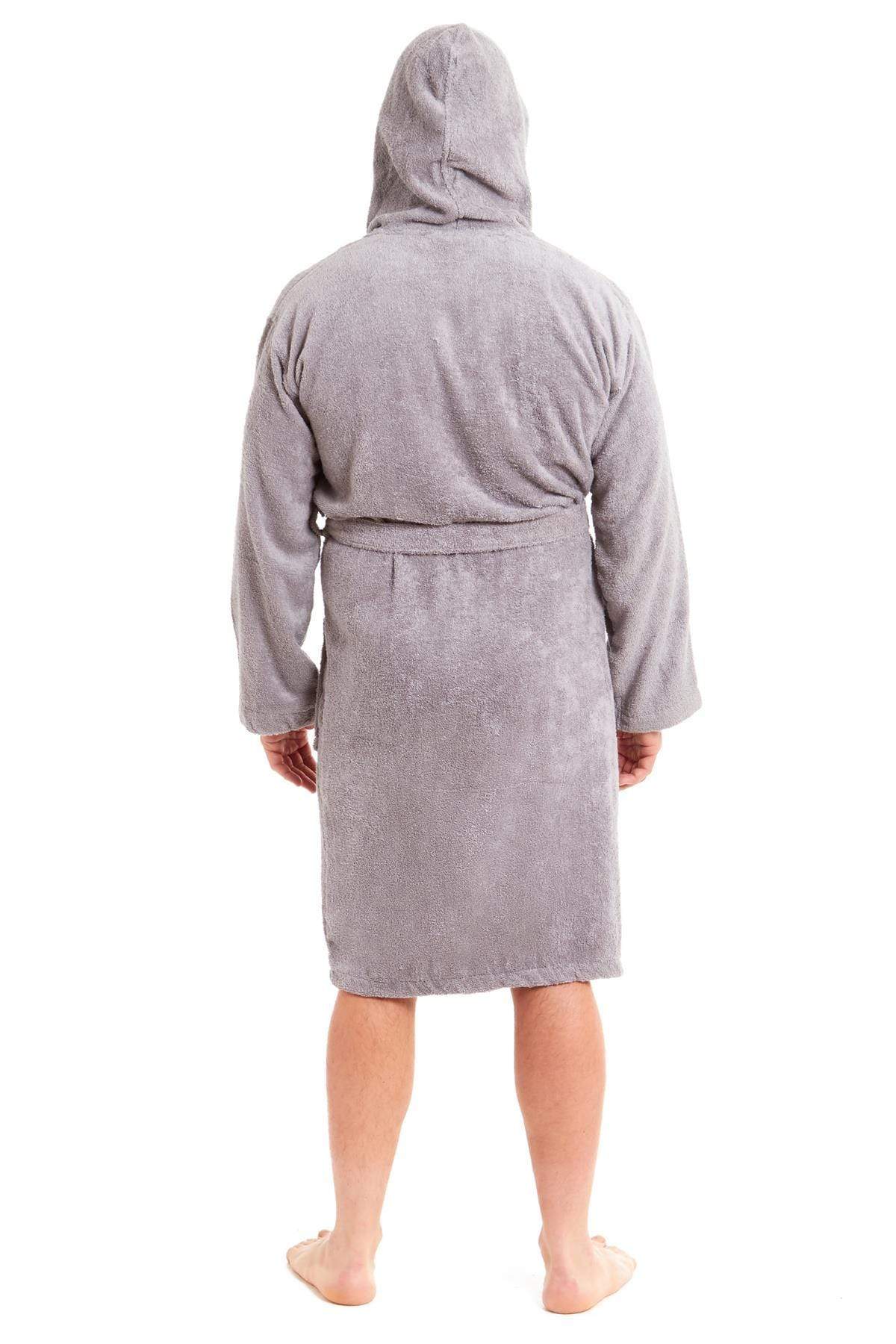 OLIVIA ROCCO Mens Luxury Bamboo Cotton Hooded Towelling Robe Ultra Soft For Home Gym And Spa Multiple Sizes And Colours Available