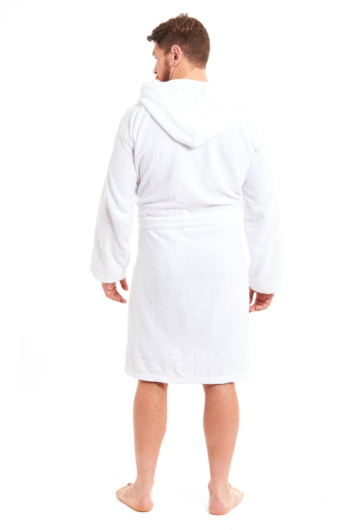 OLIVIA ROCCO Mens Luxury Bamboo Cotton Hooded Towelling Robe Ultra Soft For Home Gym And Spa Multiple Sizes And Colours Available