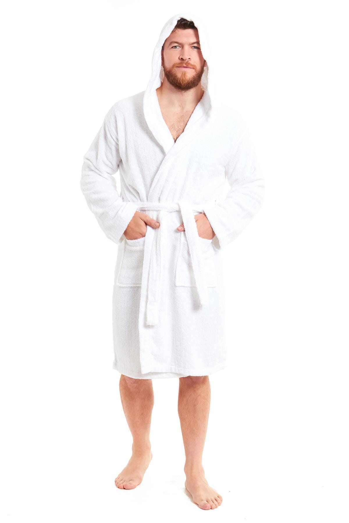 OLIVIA ROCCO Mens Luxury Bamboo Cotton Hooded Towelling Robe Ultra Soft For Home Gym And Spa Multiple Sizes And Colours Available