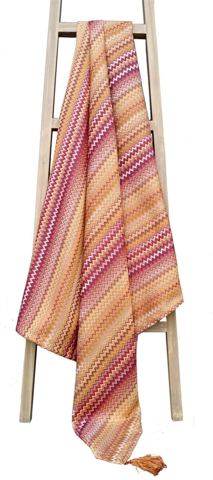 OLIVIA ROCCO Mia Bohemian Throw Blanket Tribal Striped Pattern Tasselled Edges Soft Polyester For Sofas And Beds Calming Colours