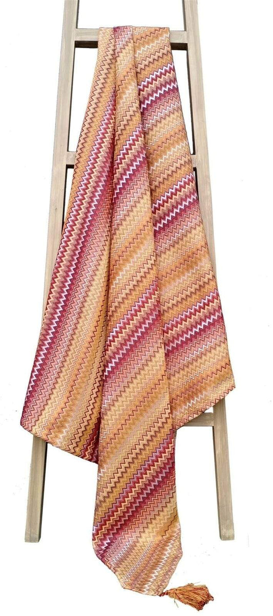 OLIVIA ROCCO Mia Bohemian Throw Blanket Tribal Striped Pattern Tasselled Edges Soft Polyester For Sofas And Beds Calming Colours