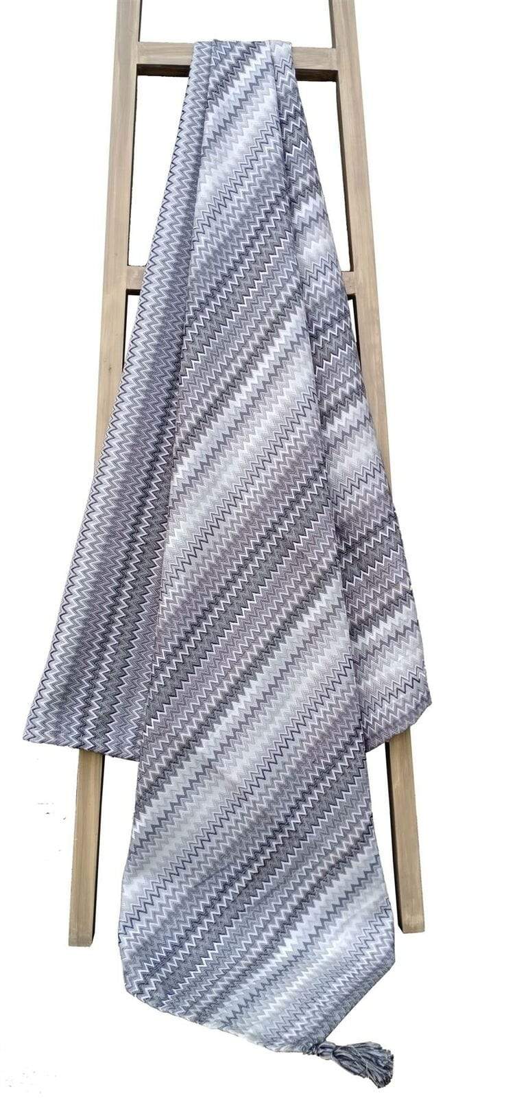 OLIVIA ROCCO Mia Bohemian Throw Blanket Tribal Striped Pattern Tasselled Edges Soft Polyester For Sofas And Beds Calming Colours
