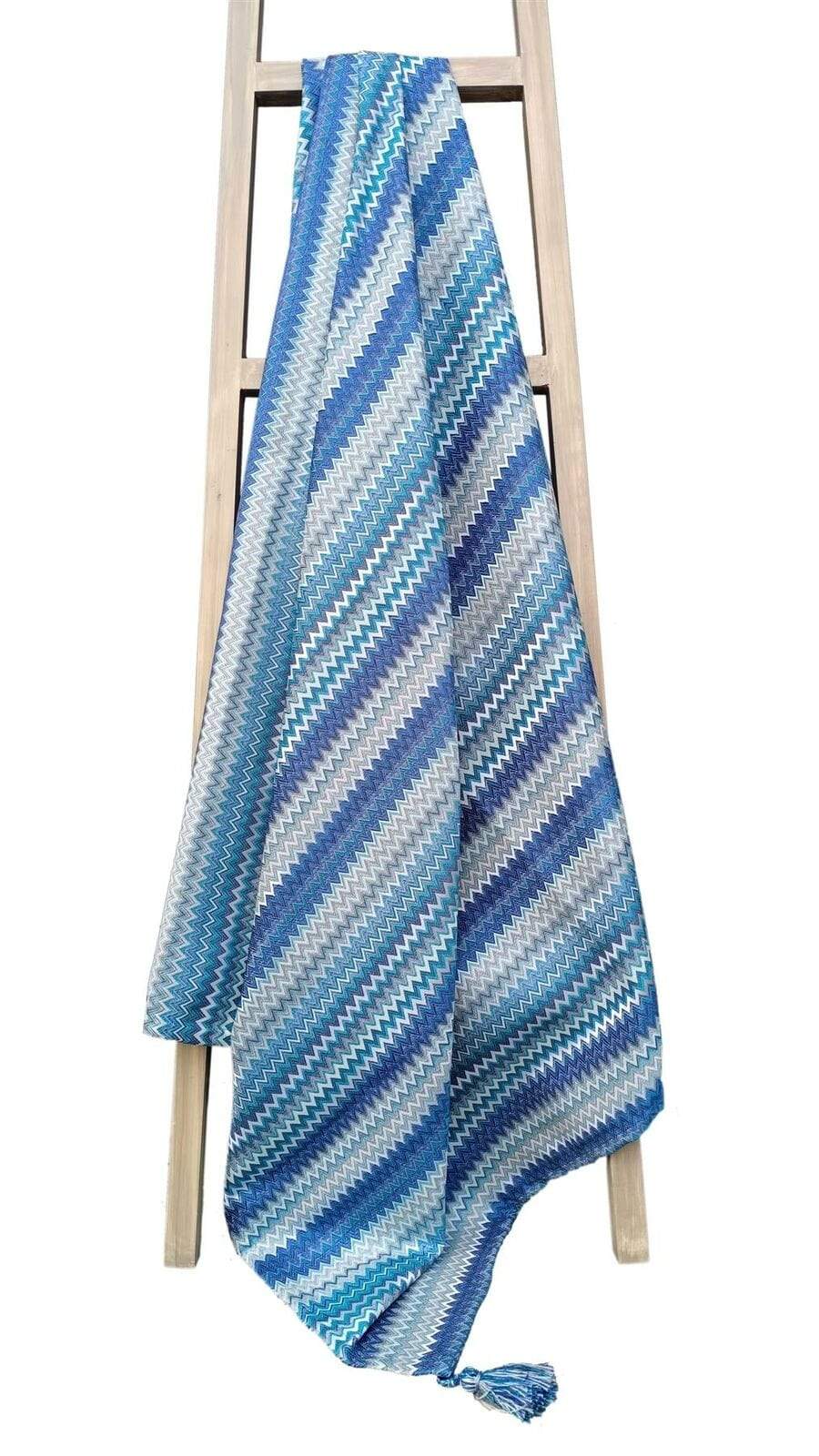 OLIVIA ROCCO Mia Bohemian Throw Blanket Tribal Striped Pattern Tasselled Edges Soft Polyester For Sofas And Beds Calming Colours