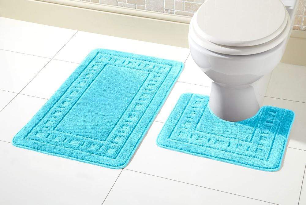 Miami Bath Mat Set Ultra Absorbent Non Slip With Pedestal
