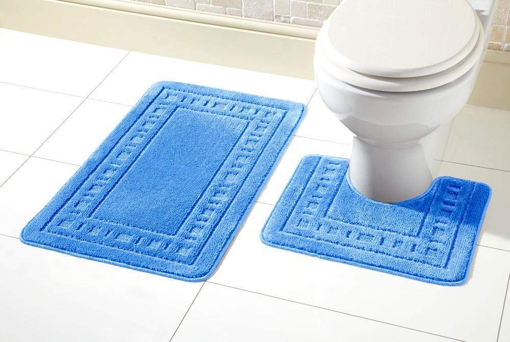 Miami Bath Mat Set Ultra Absorbent Non Slip With Pedestal
