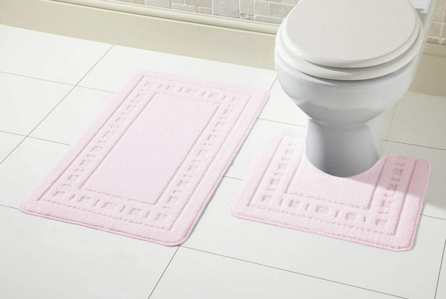 Miami Bath Mat Set Ultra Absorbent Non Slip With Pedestal