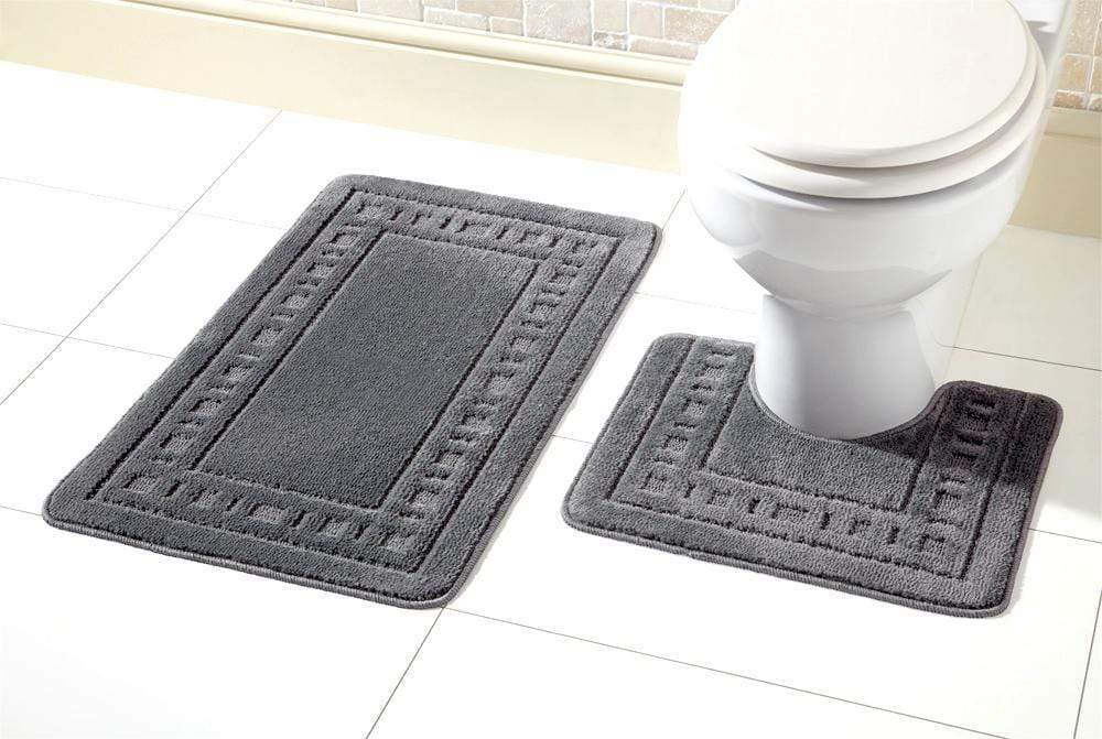 Miami Bath Mat Set Ultra Absorbent Non Slip With Pedestal
