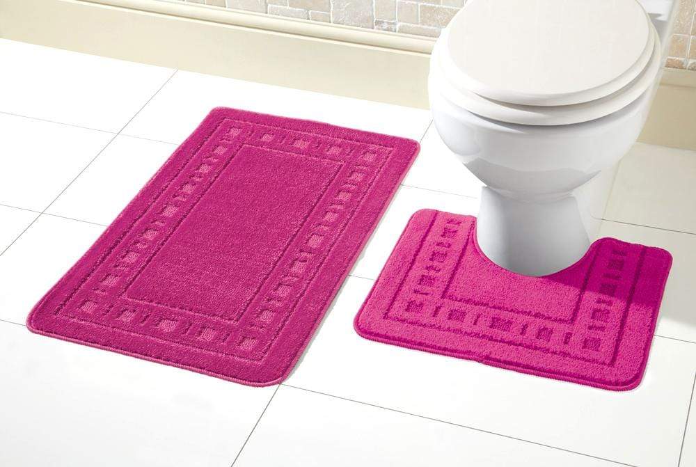Miami Bath Mat Set Ultra Absorbent Non Slip With Pedestal