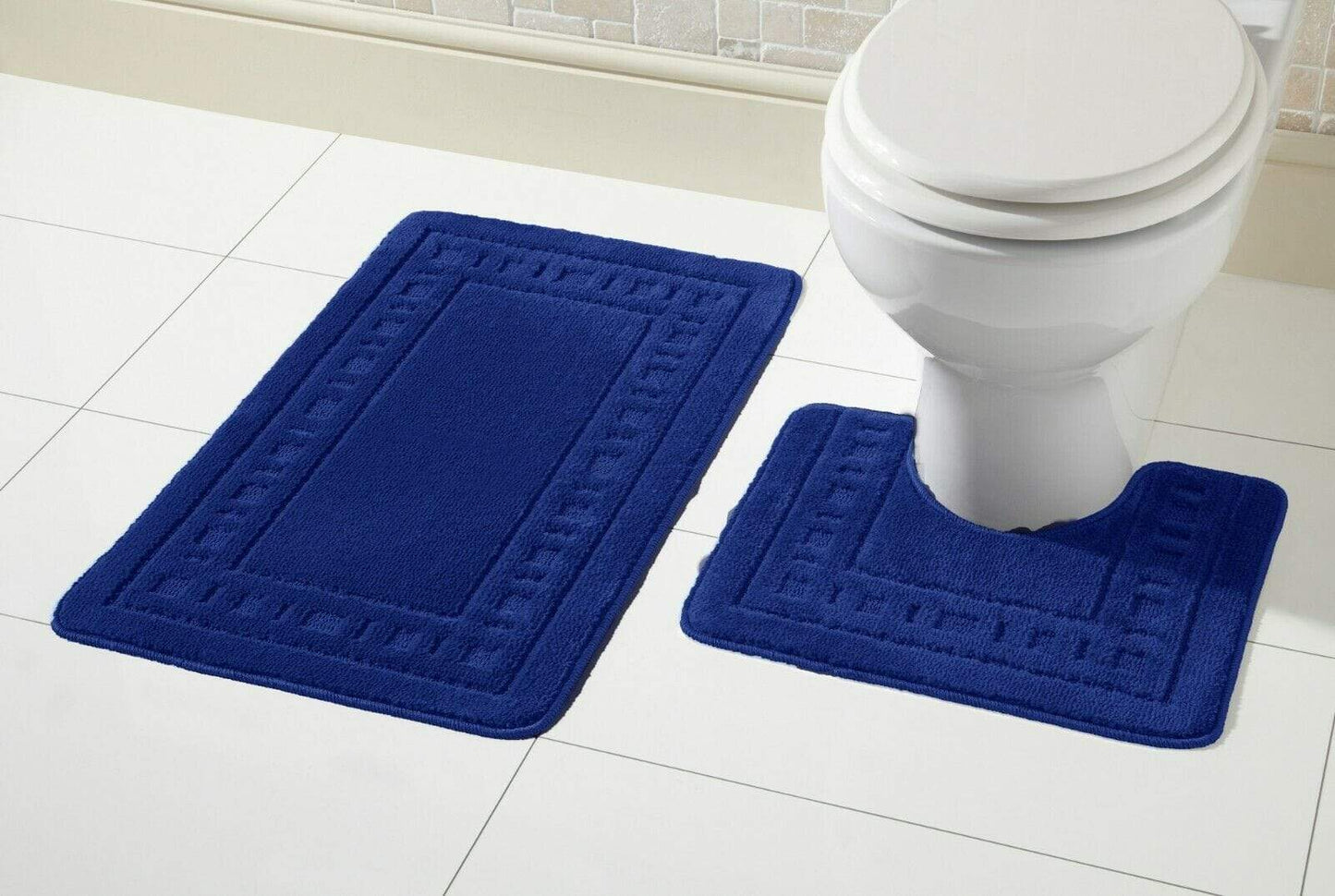 Miami Bath Mat Set Ultra Absorbent Non Slip With Pedestal