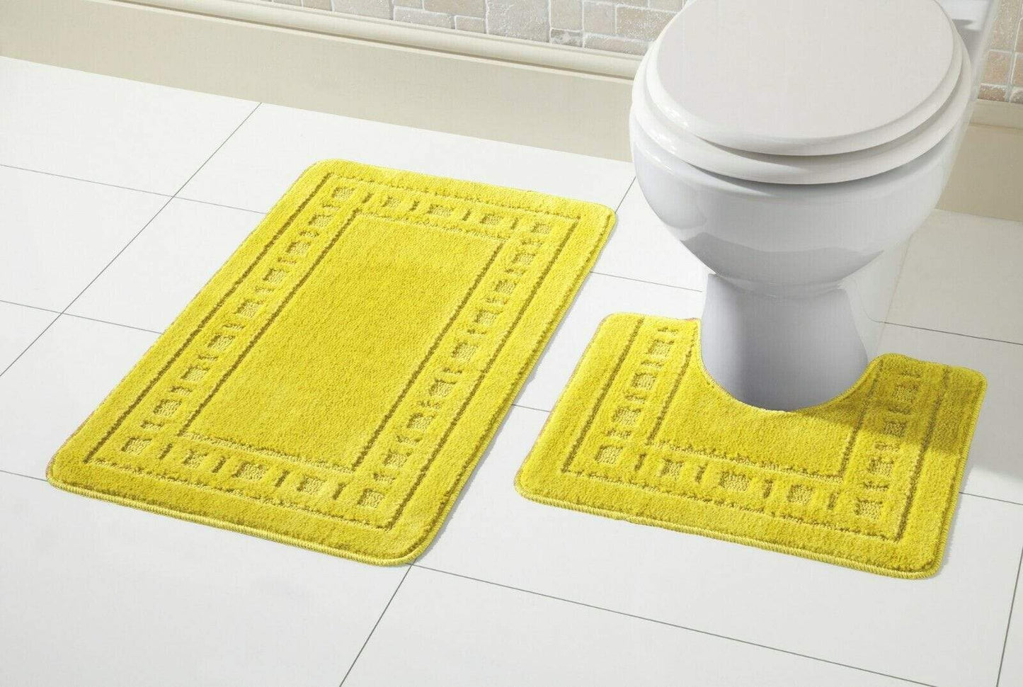 Miami Bath Mat Set Ultra Absorbent Non Slip With Pedestal