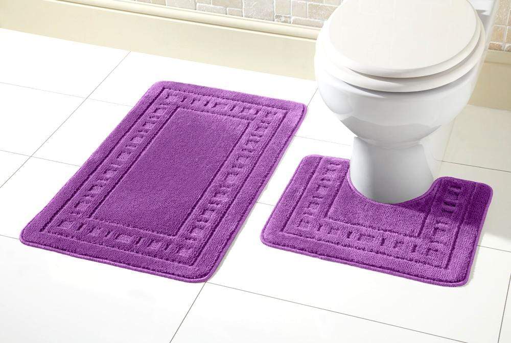 Miami Bath Mat Set Ultra Absorbent Non Slip With Pedestal