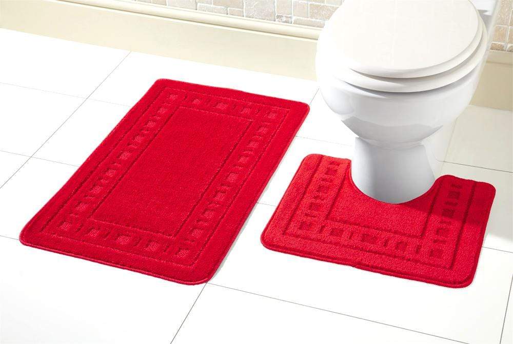 Miami Bath Mat Set Ultra Absorbent Non Slip With Pedestal