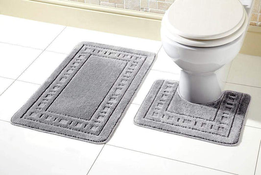 Miami Bath Mat Set Ultra Absorbent Non Slip With Pedestal