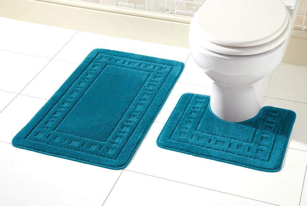 Miami Bath Mat Set Ultra Absorbent Non Slip With Pedestal