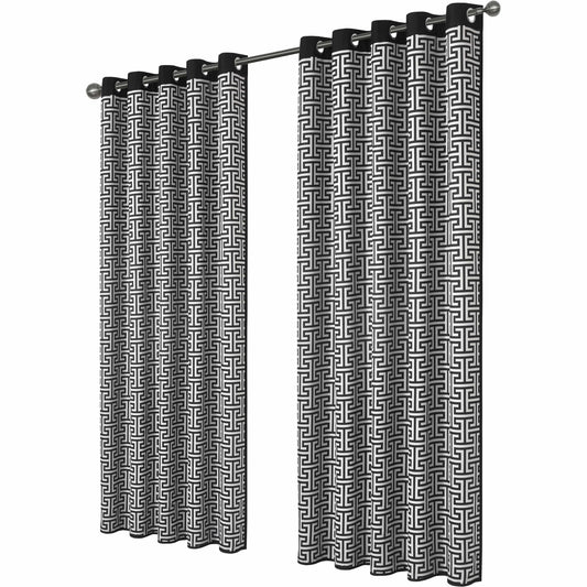 OLIVIA ROCCO Milano Geometric Blackout Curtains Thermal Insulated Eyelet Pair Light Blocking Window Drapes For Living Room Bedroom