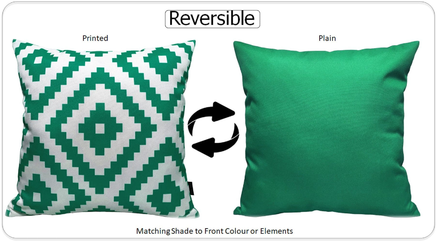 OLIVIA ROCCO Nairobi Lime Green Waterproof Decorative Cushion Covers 43 x 43 cm Reversible Breathable For Indoor And Outdoor Use