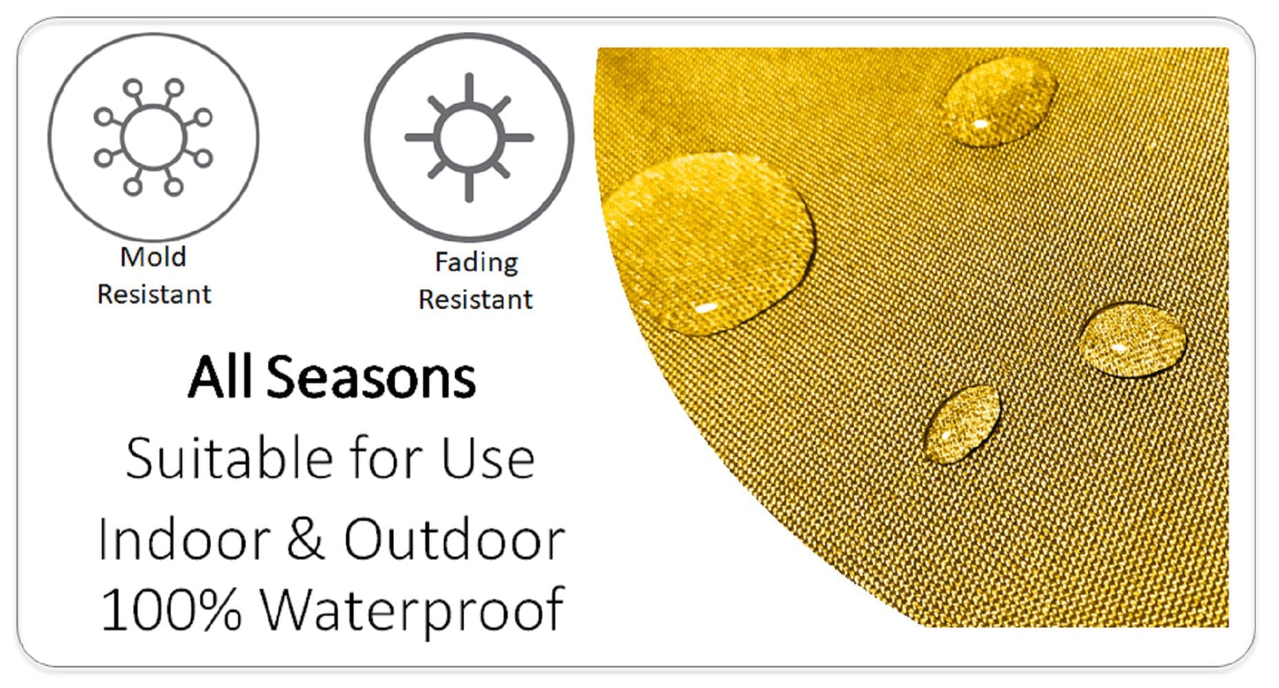 OLIVIA ROCCO Nairobi Ochre Waterproof Outdoor Cushion Covers 43 X 43 cm Weather Resistant for Patio Garden Cushions Indoor and Outdoor Use