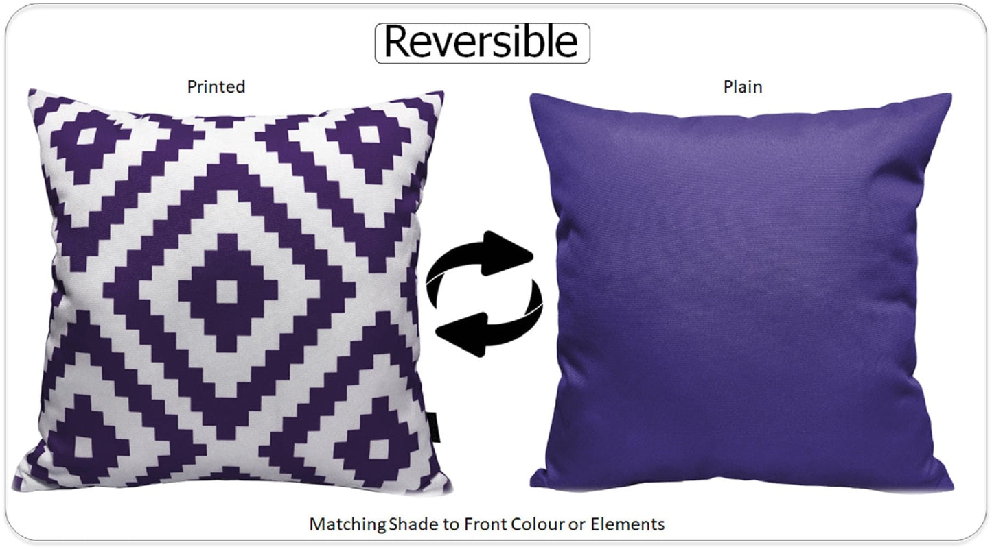 OLIVIA ROCCO Outdoor Scatter Cushion Covers Nairobi Purple 43 X 43 cm Waterproof Weather Resistant for Garden Patio Beach Indoor