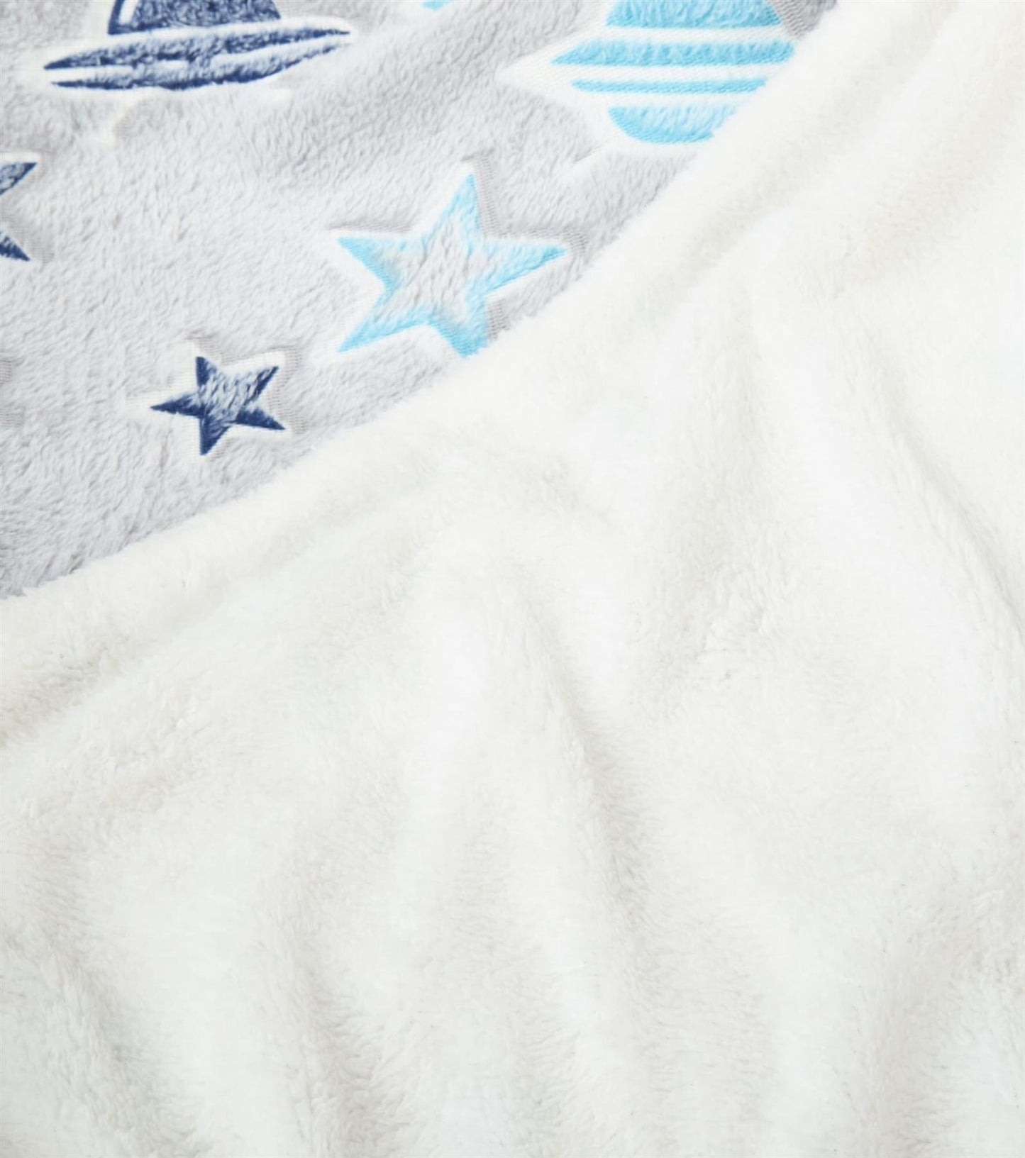 Outer Space Glow In The Dark Teddy Fleece Duvet Set For Children
