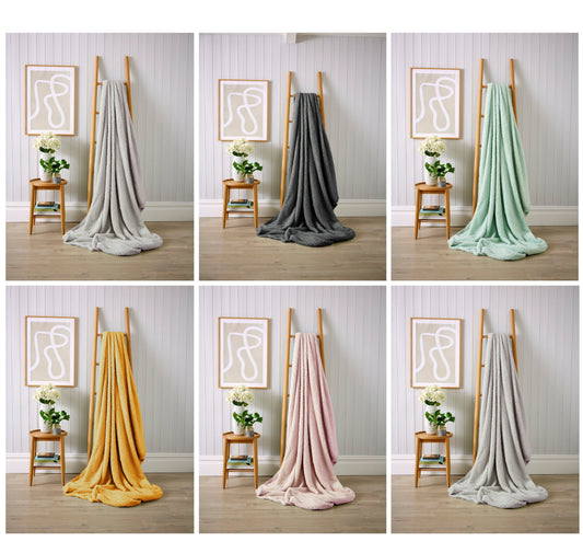OLIVIA ROCCO Oversized Teddy Throw Blanket Super Soft Faux Fur Fleece For Sofa Or Bed Cozy Plush For Living Room Decor In Stylish Colors