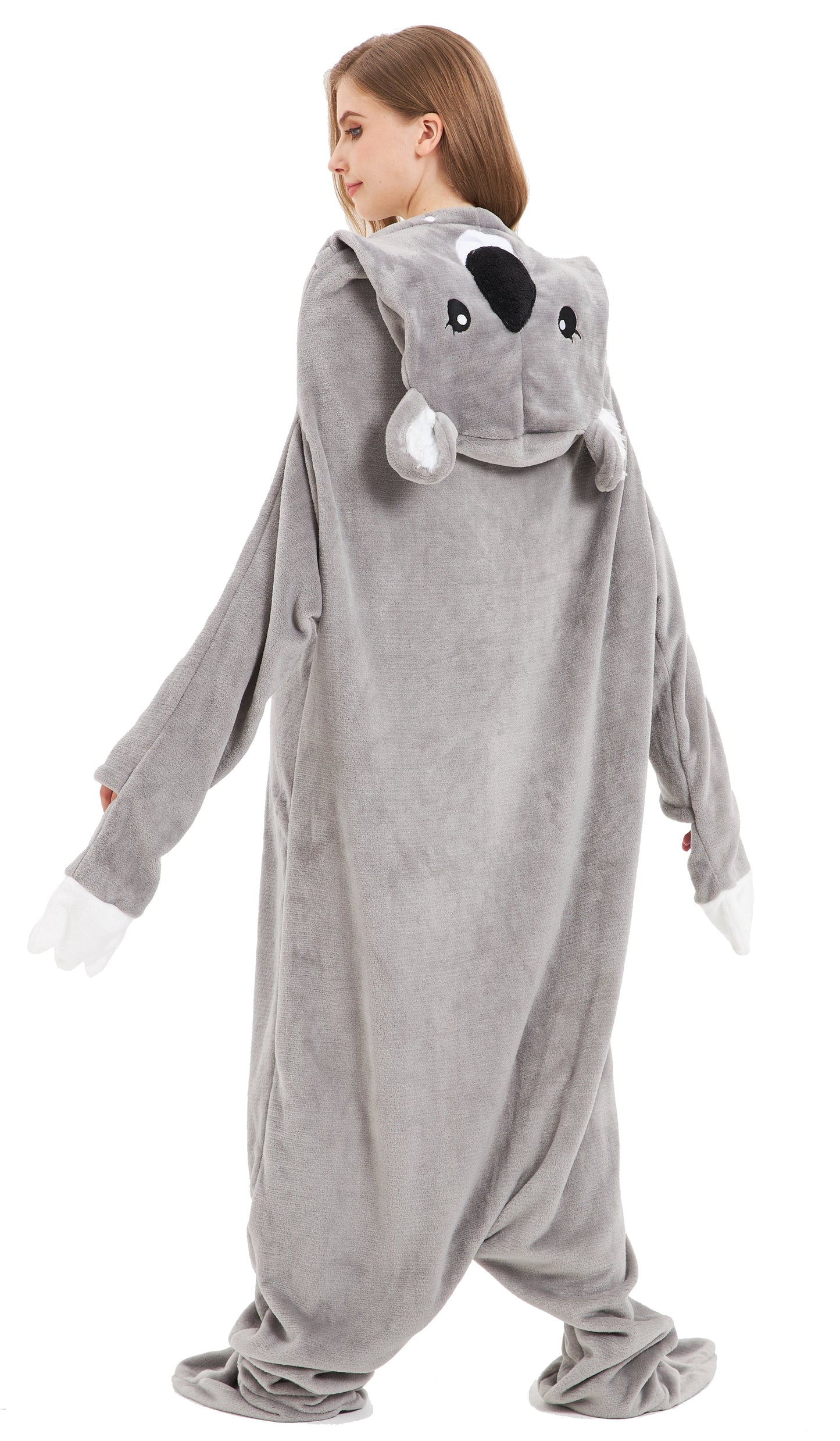 OLIVIA ROCCO Oversized Koala Wearable Blanket Hoodie In Soft Fleece With Sleeves Hooded Winter Loungewear For Home Comfort