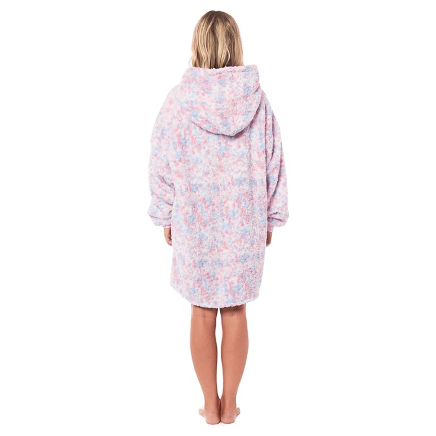 OLIVIA ROCCO Oversized Rainbow Hooded Plush Fleece Blanket With Reversible Sherpa Giant Hoodie Front Pocket For Adults And Kids