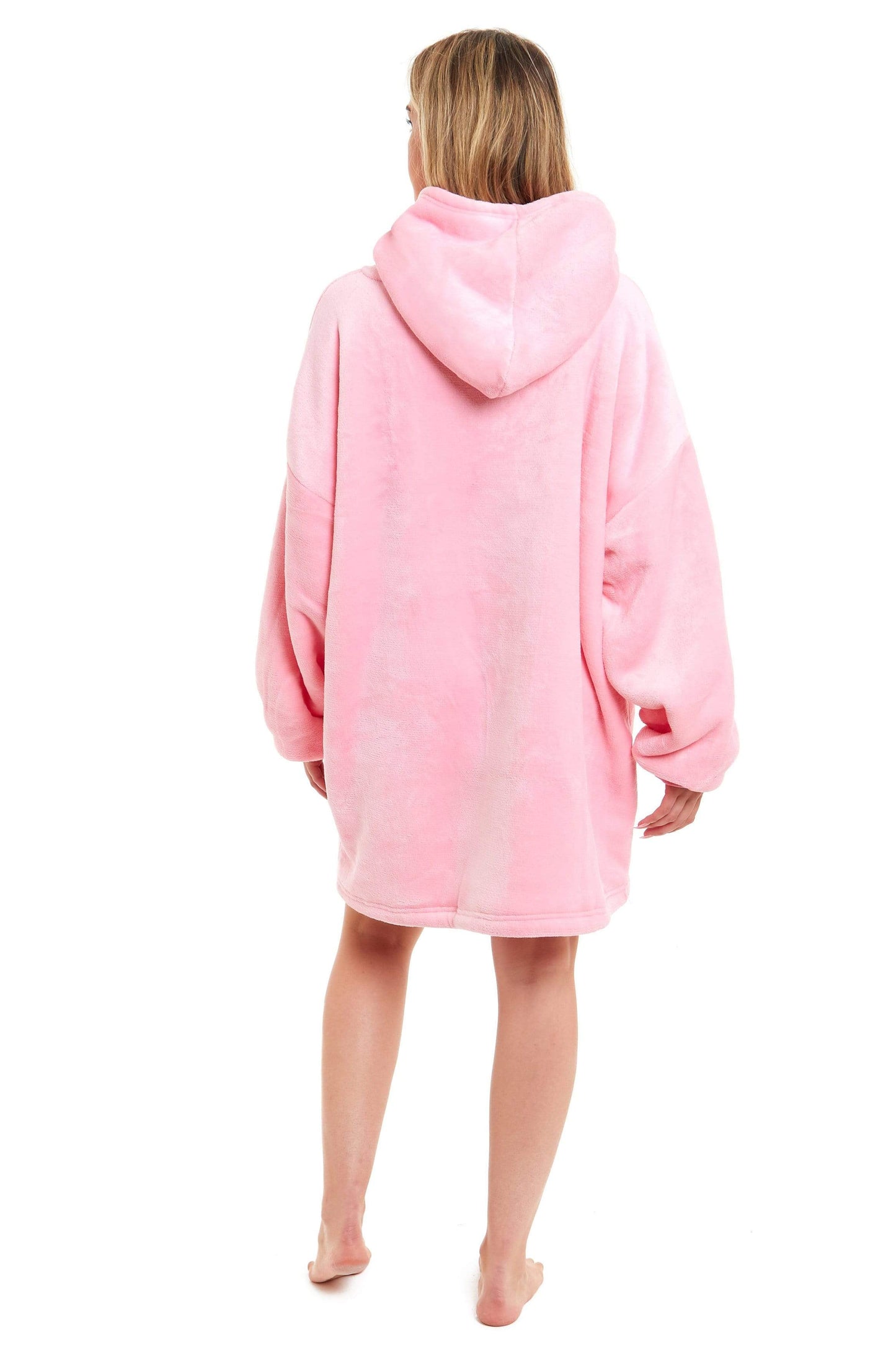 OLIVIA ROCCO Oversized Hooded Blanket Reversible Sherpa Fleece Grey And Pink For Adults And Kids Cozy Plush Wearable Blanket Hoodie