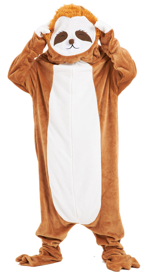 OLIVIA ROCCO Oversized Sloth Animal Wearable Blanket Hoodie Soft Fleece Hooded Blanket with Sleeves Warm Winter Loungewear