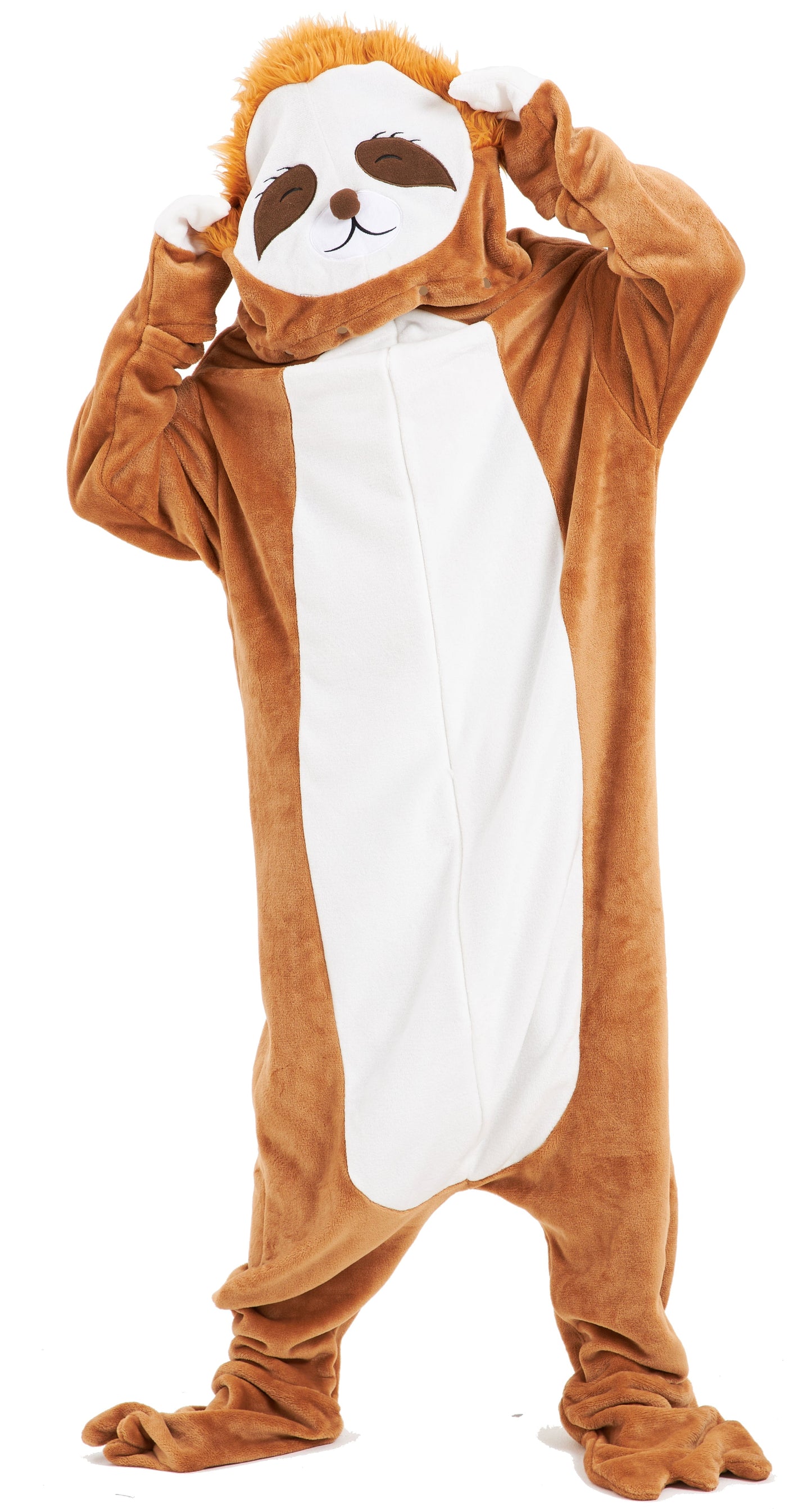 OLIVIA ROCCO Oversized Sloth Animal Wearable Blanket Hoodie Soft Fleece Hooded Blanket with Sleeves Warm Winter Loungewear