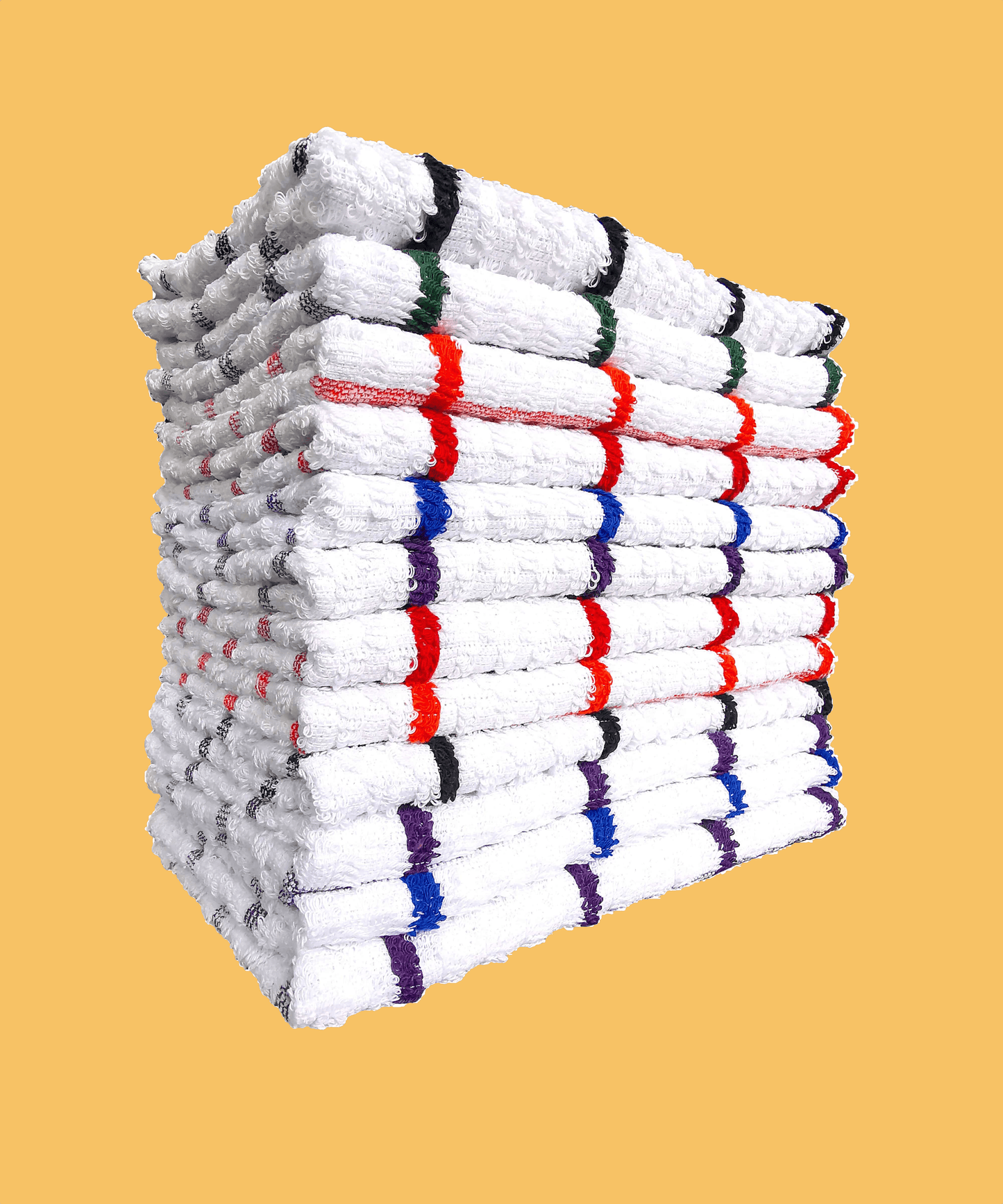 OLIVIA ROCCO Catering Grade Terry Tea Towels Pack Of 12, 100 Percent Indus Valley Cotton, Checkered Assorted Colours, Durable Absorbent And Soft