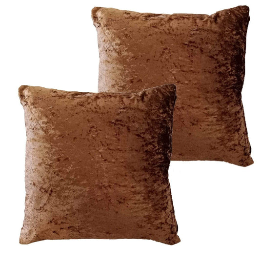 OLIVIA ROCCO Crushed Velvet Cushion Covers 17x17 Inches Pack Of 2 Polyester Indoor Outdoor Decorative Pillow Cases With Subtle Sheen