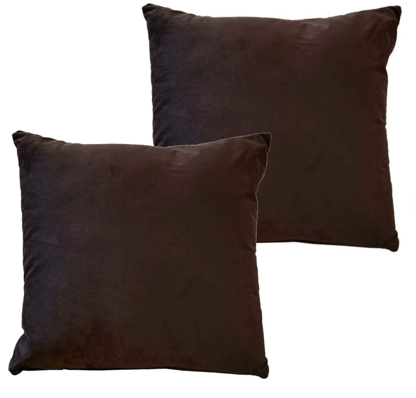 OLIVIA ROCCO Pack Of 2 Ultra-Soft Matte Velvet Cushion Covers 17x17 Inch Charcoal Silver Green Duck Egg Decorative Home Decor