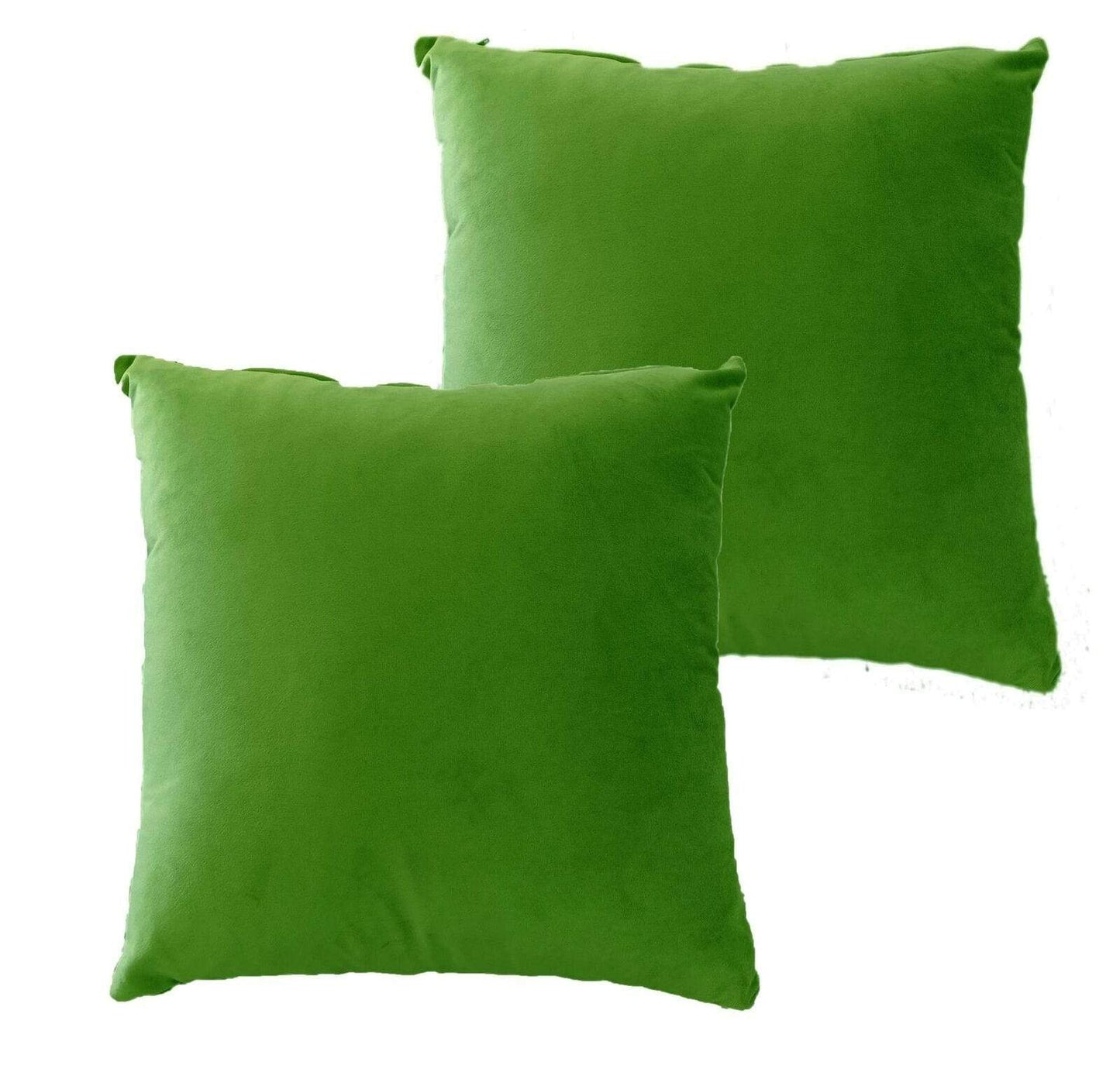 OLIVIA ROCCO Pack Of 2 Ultra-Soft Matte Velvet Cushion Covers 17x17 Inch Charcoal Silver Green Duck Egg Decorative Home Decor