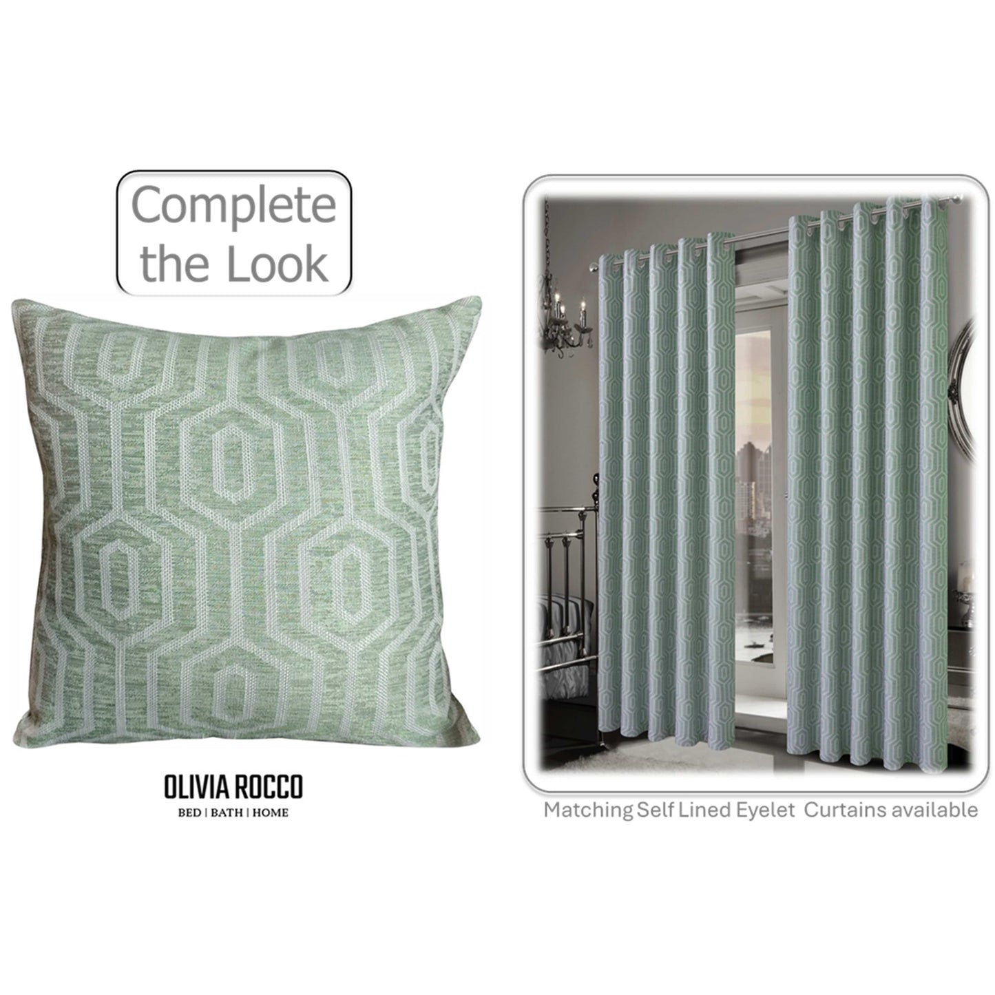 OLIVIA ROCCO Paris Cushion Covers Two Pack Modern Sage Green Decorative Square Scatter Cushions With Invisible Zipper For Sofa And Bed