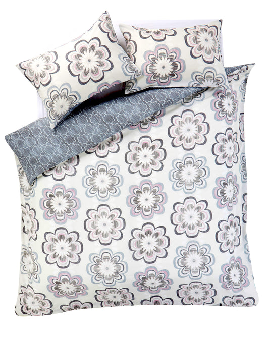 Peony Floral Cotton Rich Duvet Cover Set With Pillowcases