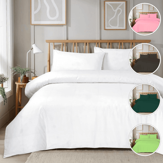 OLIVIA ROCCO Duvet Set With Zipper Closure Easy Care Plain Dye Luxurious Super Soft Bed Linen Multiple Sizes And Colours