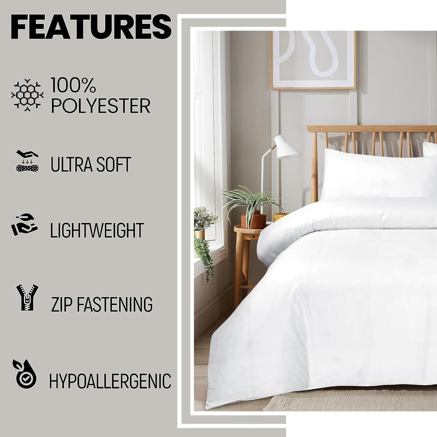 OLIVIA ROCCO Duvet Set With Zipper Closure Easy Care Plain Dye Luxurious Super Soft Bed Linen Multiple Sizes And Colours