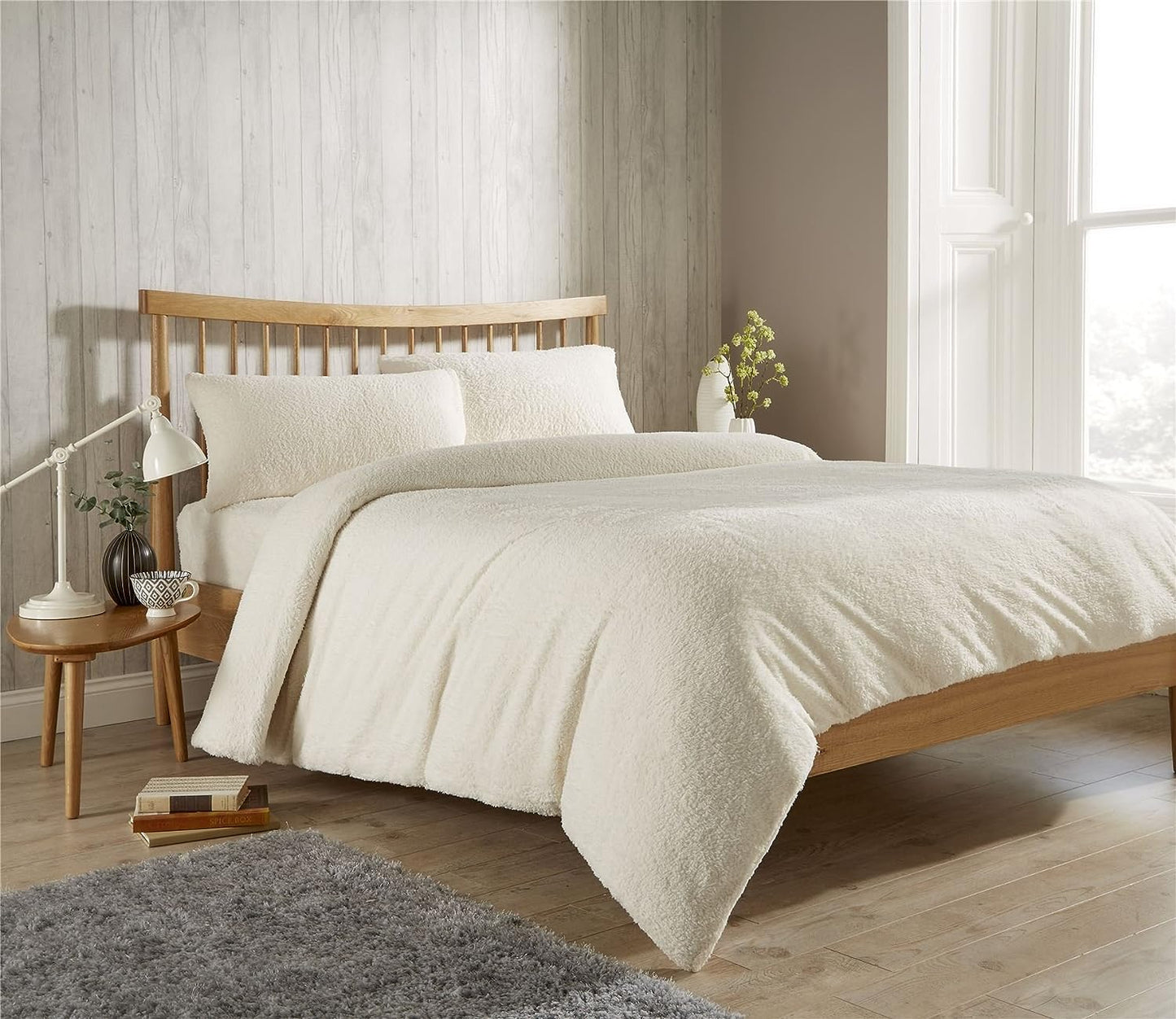 OLIVIA ROCCO Teddy Fleece Duvet Cover Set Premium Plush Ultra Cozy Winter Bedding All Season for Single Double King Super King